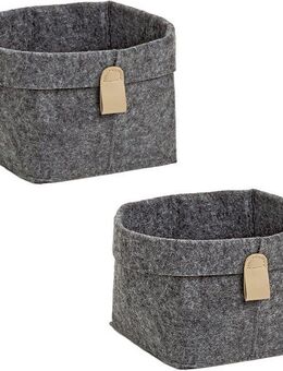 Zeller Present Aufbewahrungskorb Aufbewahrungskorb, Filz, grau, 2-tlg. (Set, 2 St), aus meliertem Filz, je 16x16 cm, Höhe ca. 17 cm