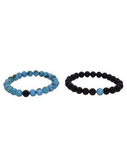 Firetti Armband Set Multipack Schmuck Geschenk Zugarmbänder Steinarmband Edelstein (Set, 2-tlg), Made in Germany - mit Howlith, Türkis oder Dalmatiner Jaspis und Onyx
