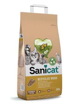 Sanicat Recycled Wood Katzenstreu - Sparpaket: 2 x 20 l