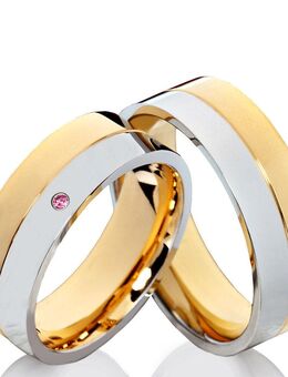 Partnerringe Trauringe Eheringe mit Rhodolit und Gravur PR83 - Aholming