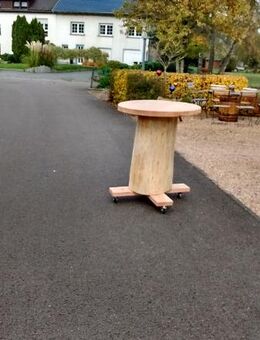 Stehtisch mit Rollen, massiv Douglasie Rustikal Gartenmöbel Handarbeit - Wadern