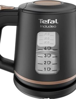 Tefal Wasserkocher KI5338 Includeo, 1 l, 2400 W, Anti-Rutsch-Griff, Wasserstandsanzeige, herausnehmbarer Filter