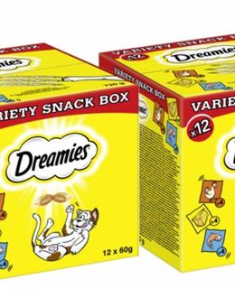 Dreamies Katzenleckerli Mixbox Katzensnacks Huhn Rind Lachs Käse 24x60g - Wuppertal