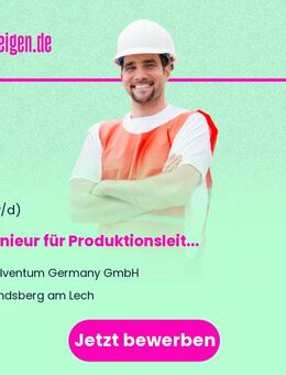 Ingenieur (Maschinenbau, Wirtschaftsingenieur oder vergleichbar) für Produktionsleitung Spritzguss (m/w/d) - Medizinprodukte - Landsberg (Lech)