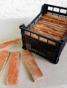 1 Kiste Wand Gestaltung echt Ziegel Stein Antik Riemchen used look shabby Chic Deko gemütlich Raum - Salzatal