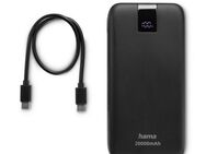 Hama Power Pack 20000 mAh, Schnellladen, 2x USB-C 1x USB-A, mit Ladekabel Powerbank 20000 mAh, Schnellladefunktion mit Power Delivery, Qualcomm® Quick Carge™ 3.0