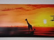 Leinwand 120x40 cm Giraffen im Sonnenuntergang - Möckern Hobeck