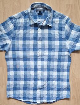 Tommy Hilfiger Herren Kurzarm Hemd blau/weiß Größe M - Marl (Nordrhein-Westfalen)