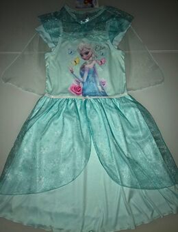 Elsa Kleid Fasching Frozen Eiskönigin Verkleidung Schleppe. Mädchen-Kleid im zauberhaften Elsa-Look mit transparenten Ärmeln Elsa Kleid Frozen Eiskönigin Fasching Verkleidung Schleppe Türkis Gr. 134/140 - Albstadt