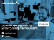 Content Manager Social Media und Fachpresse (m/w/d) - Marketing Manager, Referent Marketing und Kommunikation o. ä. - Koblenz
