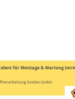 Mechanik-Talent für Montage & Wartung (m/w/d) - Lüder