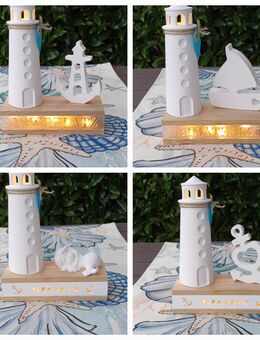 ab 8 € ..... geschlossener beleuchteter Leuchtturm Lichtbox LED Lichterkette Heimathafen MOIN Ankerplatz maritime Deko - Rheinbach