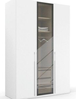 rauch Drehtürenschrank Kleiderschrank Schrank Garderobe SKAT SHINE mit hochwertigem, transparentem Grauglas inkl. umfangreichem Zubehör MADE IN GERMANY