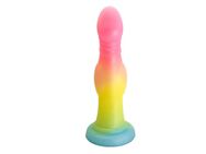 Rainbow Serpent Dildo – Farbverlauf-Dildo, 18,5 cm, mit Struktur, sanfte Wellen, ideal für intensive Stimulation - Essen