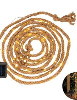 näve LED Solarleuchte Solar-Lichterkette "CANAMO", LED fest integriert, Warmweiß, Inkl. Dämmerungssensor,