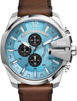 Diesel Chronograph MEGA CHIEF DZ4657, Quarzuhr, Armbanduhr, Herrenuhr, Stoppfunktion, Lederarmband