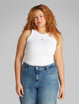 Calvin Klein Jeans Plus Tanktop PLUS WOVEN LABEL RIB TANK TOP in großen Größen