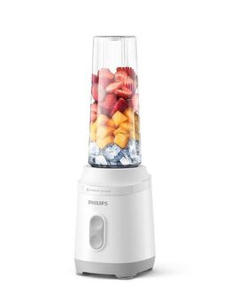 Philips Standmixer HR2760/01 Opal Series mit ProBlend-Technologie, 350 W, Blend & Go-Trinkbecher, 2 Geschwindigkeitsstufen, Weiß