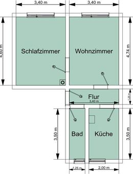 Renovierte 2-Raum-Wohnung - Bad Lobenstein