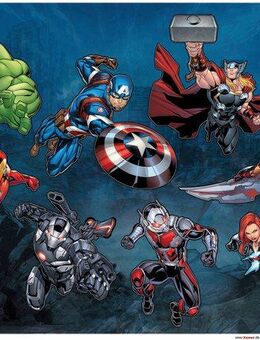 Komar Wandtattoo Avengers Crew - Größe 50 x 70 cm (8 St), Künstler: Komar, selbstklebend, Wandsticker, Kinderzimmer