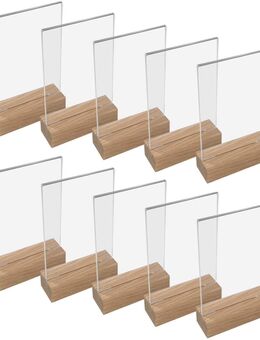 HMF 10x Acryl Tischaufsteller mit Holzfuß gerade DIN A6 #46940-10 - Birkenfeld (Baden-Württemberg)