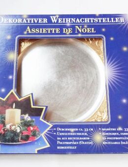 dekorativer Weihnachtsteller / Teller „gold/silber“ 33cm - Weihnachtsdeko - Andernach