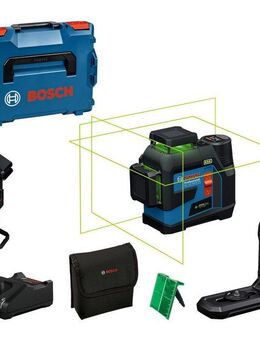 Bosch Professional Kreuzlinienlaser »GLL 12V-100-33 CG«, Inkl. 1x Akku GBA 12V 2.0Ah, in L-BOXX 136 und Universalhalter LB 10