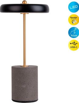 näve Tischleuchte "SETA" Tischlampe H: 30 cm, Ein-/Ausschalter, LED fest integriert, Warmweiß, Dimmbar per Berührungssensor