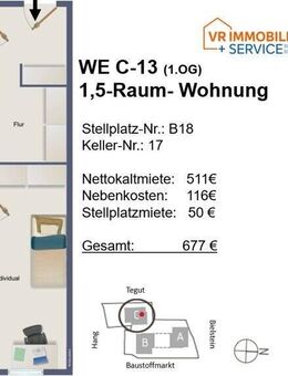 Wohnanlage Schlossblick Barrierearme 1,5 Raum Wohnung in Meiningen zu vermieten! - Meiningen