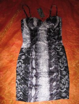 NEU mit ETIKETT * Sexy * Seiden Satin * Shake * Schlange * Animal- Style * Spaghetti- Träger * Bustier * Kleid mit Lace- Spitze "Ann Christin" Gr. 34- 36/ XS- S * aubergine * lila violett * - Riedlingen