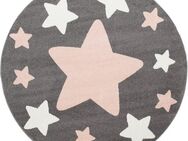 Paco Home Kinderteppich Capri 330, rund, Höhe: 11 mm, Kurzflor, Motiv Sterne, Pastell-Farben, Kinderzimmer