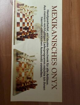 Schachspiel Mexikanisches Onyx + Schachuhr - Bad Kreuznach