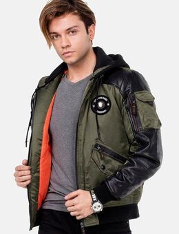 Cipo & Baxx Bomberjacke Jacke mit abnehmbarer Kapuze, CM-134