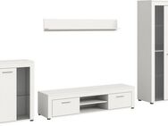 INOSIGN Wohnwand Aosta, 4-tlg., best. aus: Vitrine, Lowboard, Wandboard & Vitrine hoch, (4-St), Wohnwand, Kombination, Anbauwand, Möbel Set, Schrankwand, Möbel Kombi