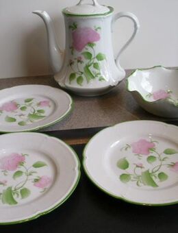 Royal Limoges Le Chambrelain Paris Blumen rosa grün  Kaffeekanne Teller zus. 39,- - Flensburg