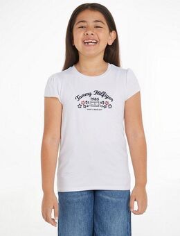 Tommy Hilfiger T-Shirt FLOWER PUFF PRINT REG TEE SS Kinder bis 16 Jahre mit Markenprint
