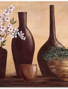 Artland Leinwandbild Stillleben in Beige II, Vasen & Töpfe (1 St), auf Keilrahmen gespannt