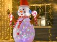 Weihnachtsdeko aufblasbarer Schneemann mit rotierender Beleuchtung und Zubehör in 42105