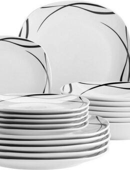 MÄSER Tafelservice DECORA, Teller Set, Porzellan (18-tlg), 6 Personen, Porzellan