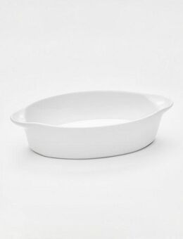 van Well Auflaufform Backform oval, 23,5 x 13,5 x 5,5 cm, Porzellan, (1-St), weiß glänzend, spülmaschinen- und mikrowellengeeignet