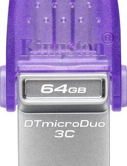 Kingston DATATRAVELER® MICRODUO™ 3C 64GB USB-Stick (USB 3.2, Lesegeschwindigkeit 200 MB/s)