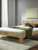 Bett 140 x 200 cm Kernbuche massiv geölt JU-140 in 32278