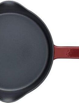 Fissler Bratpfanne Moments Collection Gusseisen Burgunderrot Pfanne 24cm rund, Gusseisen (1-tlg), Aroma-Bratfläche mit natürlichem Antihafteffekt