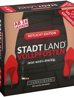 Denkriesen Spiel Stadt Land Vollpfosten, Rotlicht Edition, Familienspiel, Made in Germany