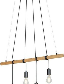 Briloner Leuchten Pendelleuchte Pendelleuchte, Holz / Metall schwarz, 4xE27/max. 25W