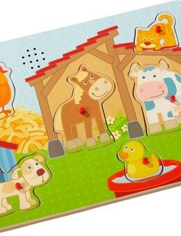 Haba Steckpuzzle Auf dem Land, 6 Puzzleteile, mit Soundeffekten