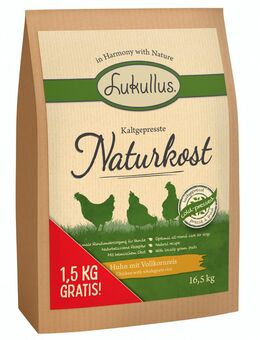 15 + 1,5 kg gratis! 16,5 kg Lukullus Kaltgepresst Huhn & Vollkornreis - Huhn
