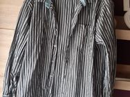 Herrenhemd Langarm grau mit  mint und rosafarbenen feinen Streifen 1 Brusttasche Gr. 2XL in 53881