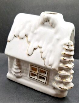 Lebkuchen Lichthaus Weihnachtsmann Schnee Weihnachten Porzellan 10x6x11cm weiß - Essen