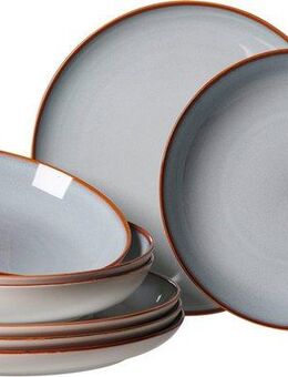 Ritzenhoff & Breker Tafelservice Teller Set, Geschirr-Set Portofino (8-tlg), 4 Personen, Steinzeug, Reaktivglasur, jedes Stück ein Unikat, 8 Teile, für 4 Personen